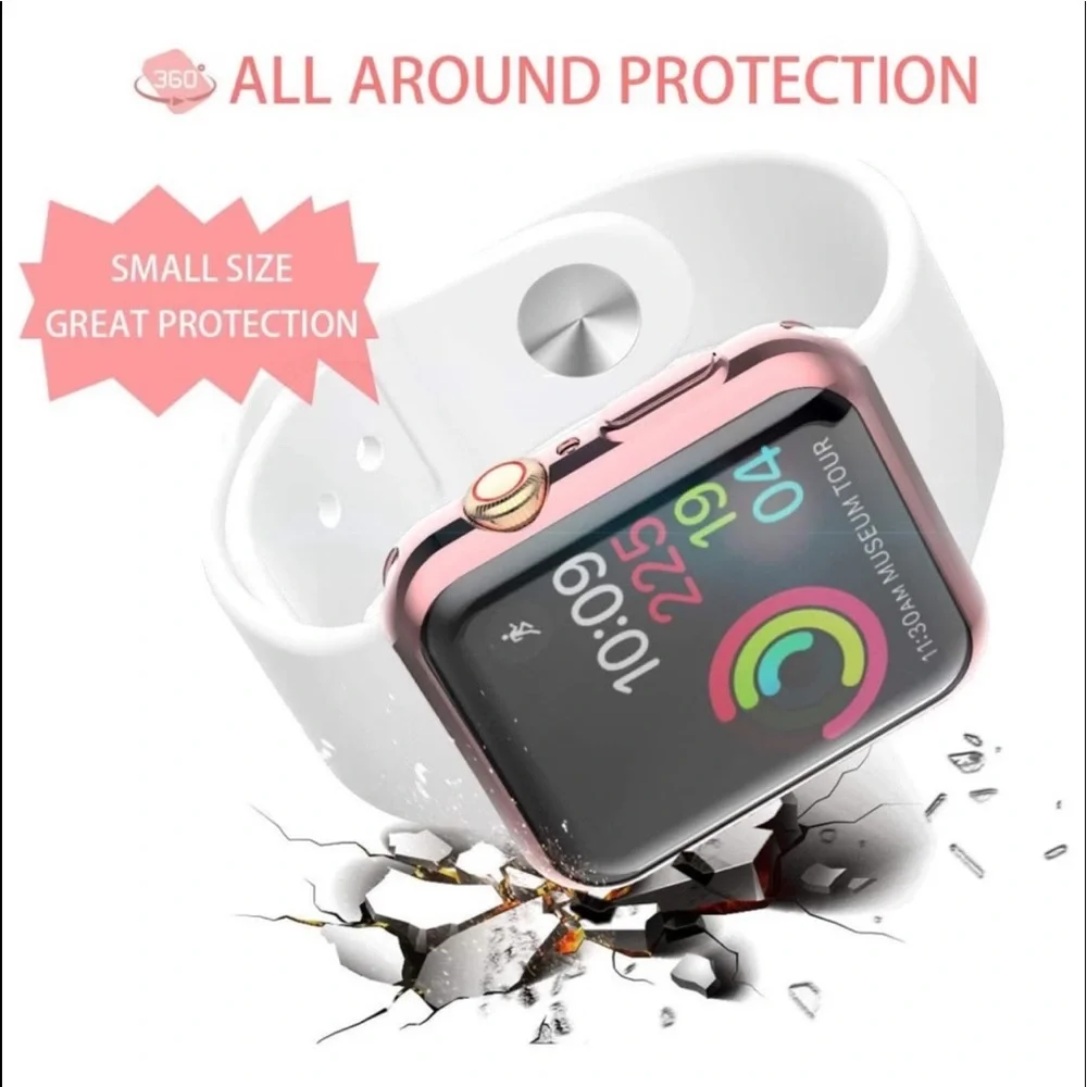 New Unisex Rose Gold Apple Watch Shiny Bumper Case 42mm